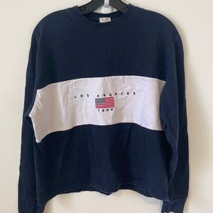 Brandy Melville Los Angeles 1984 Long Sleeve Navy Top